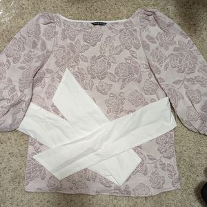 Blush Pink Brocade Blouse